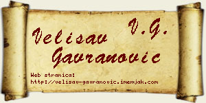 Velisav Gavranović vizit kartica